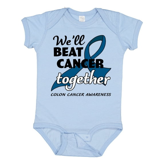 Inktastic We'll Beat Cancer Together- Colon Cancer Awareness Boys or Girls Baby Bodysuit