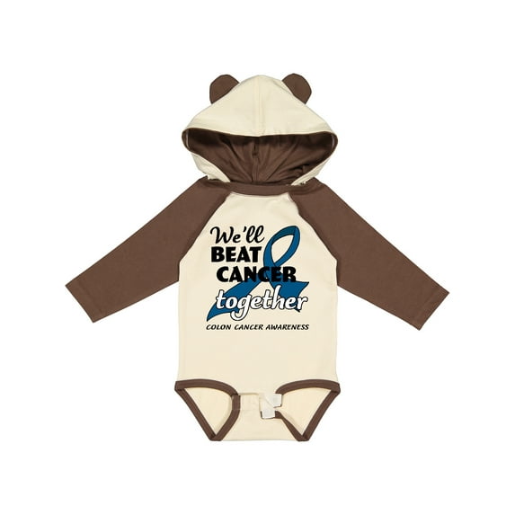 Inktastic We'll Beat Cancer Together- Colon Cancer Awareness Boys or Girls Long Sleeve Baby Bodysuit