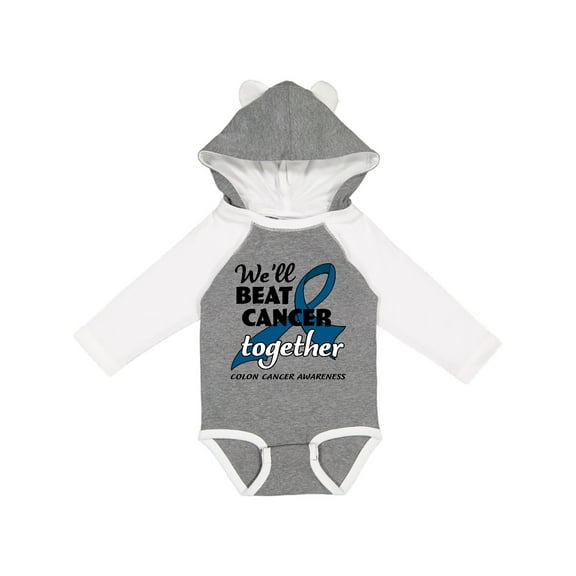 Inktastic We'll Beat Cancer Together- Colon Cancer Awareness Boys or Girls Long Sleeve Baby Bodysuit