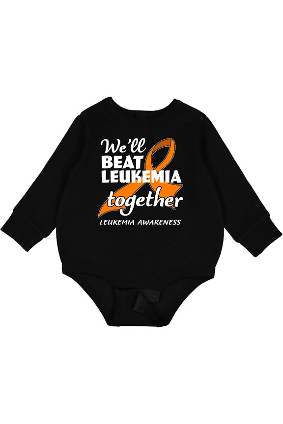 We'll Beat Leukemia Together Leukemia Awareness Baby Fleece Bodysuit