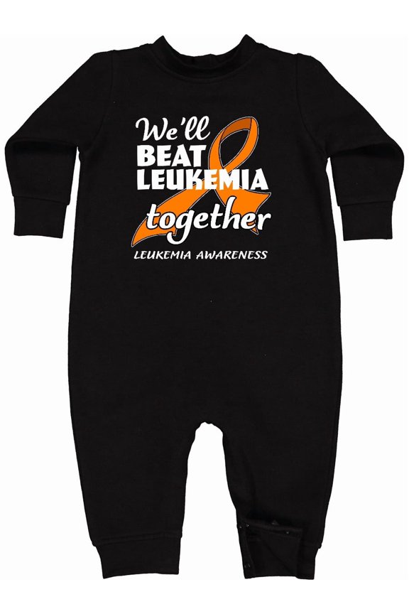 We'll Beat Leukemia Together Leukemia Awareness Baby Fleece Romper