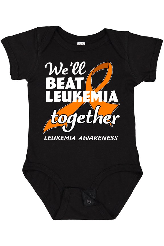 We'll Beat Leukemia Together Leukemia Awareness Boys or Girls Baby Bodysuit