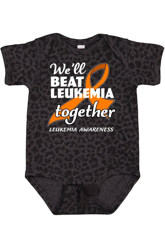 We'll Beat Leukemia Together Leukemia Awareness Boys or Girls Baby Bodysuit