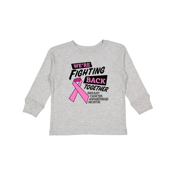 Inktastic We're Fighting Back Together Breast Cancer Awareness Month Boys or Girls Long Sleeve Toddler T-Shirt