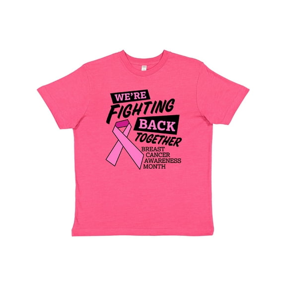 Inktastic We're Fighting Back Together- Breast Cancer Awareness Month Youth T-Shirt