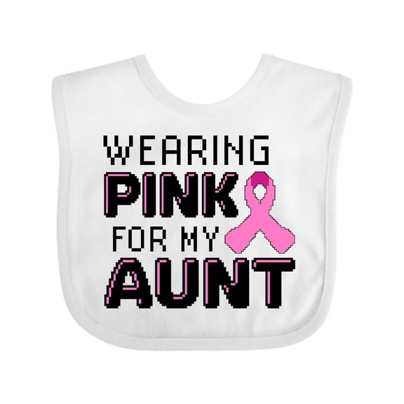 Inktastic Wearing Pink for My Aunt Breast Cancer Awareness Month Boys or Girls Baby Bib