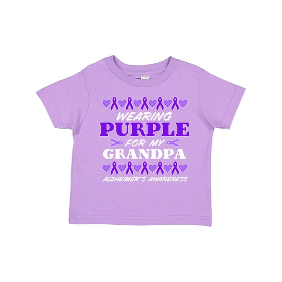 Inktastic Wearing Purple for My Grandpa Alzheimer's Awareness Boys or Girls Toddler T-Shirt