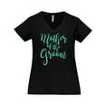 thumbnail image 1 of Inktastic Wedding Mother of the Groom in Teal Women's Plus Size V-Neck T-Shirt, 1 of 5