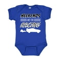 thumbnail image 1 of Inktastic Weekends Are for Racing Race Car Silhouette and Racing Flag Boys or Girls Baby Bodysuit, 1 of 5