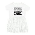 thumbnail image 1 of Inktastic Weekends Are for Racing Race Car Silhouette and Racing Flag Girls Toddler Dress, 1 of 5