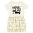 thumbnail image 1 of Inktastic Weekends Are for Racing Race Car Silhouette and Racing Flag Girls Toddler Dress, 1 of 5