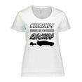 thumbnail image 1 of Inktastic Weekends Are for Racing Race Car Silhouette and Racing Flag Women's Plus Size T-Shirt, 1 of 5