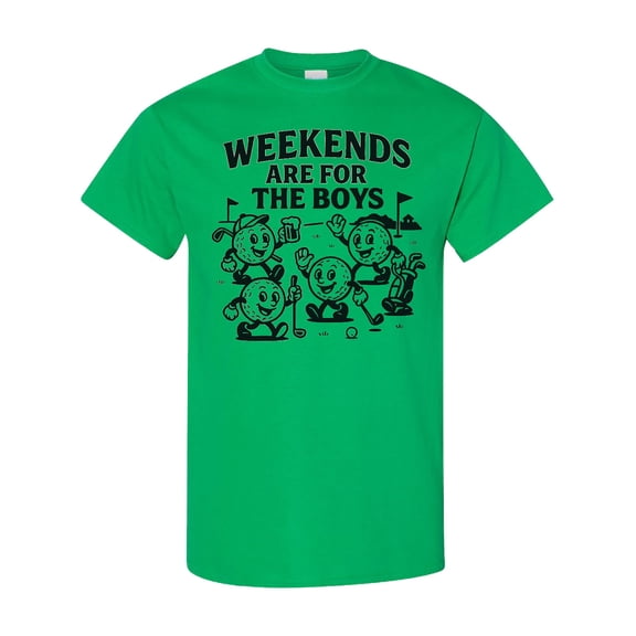 Inktastic Weekends Are for the Boys Funny Golf Theme T-Shirt