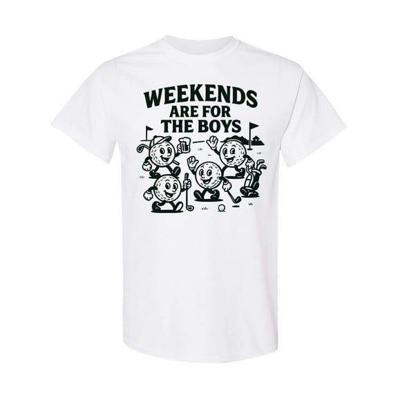 Inktastic Weekends Are for the Boys Funny Golf Theme T-Shirt