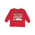 thumbnail image 1 of Inktastic Weekends are for Racing Race Car Silhouette and Racing Flag Boys or Girls Long Sleeve Toddler T-Shirt, 1 of 5