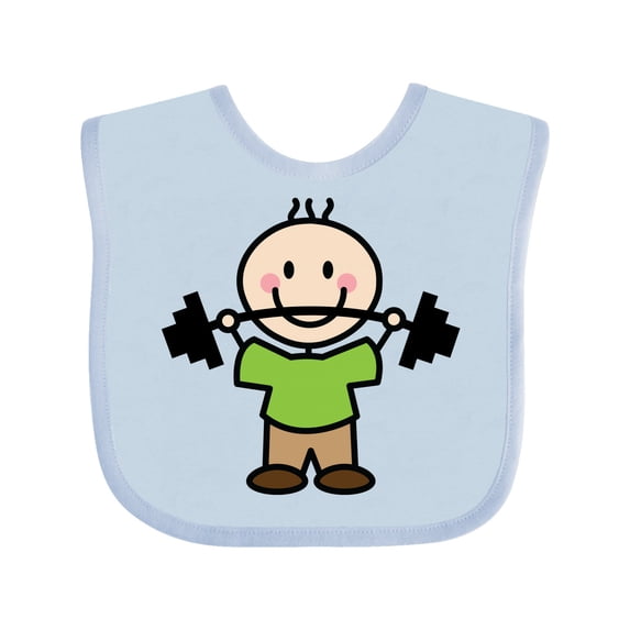 Inktastic Weightlifting Boy Weightlifter Exercise Boys Baby Bib