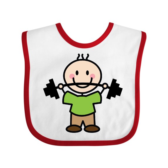 Inktastic Weightlifting Boy Weightlifter Exercise Boys Baby Bib
