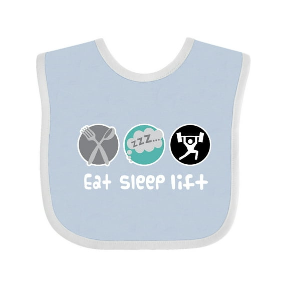Inktastic Weightlifting Eat Sleep Lift Sports Boys Baby Bib