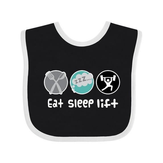 Inktastic Weightlifting Eat Sleep Lift Sports Boys Baby Bib
