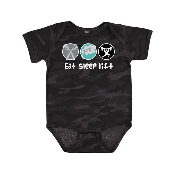 Inktastic Weightlifting Eat Sleep Lift Sports Boys Baby Bodysuit
