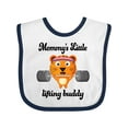 thumbnail image 1 of Inktastic Weightlifting Mommys Little Lifting Buddy Boys or Girls Baby Bib, 1 of 4