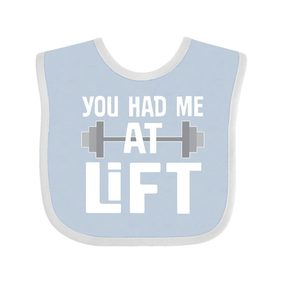 Inktastic Weightlifting You Had Me at Lift Boys or Girls Baby Bib