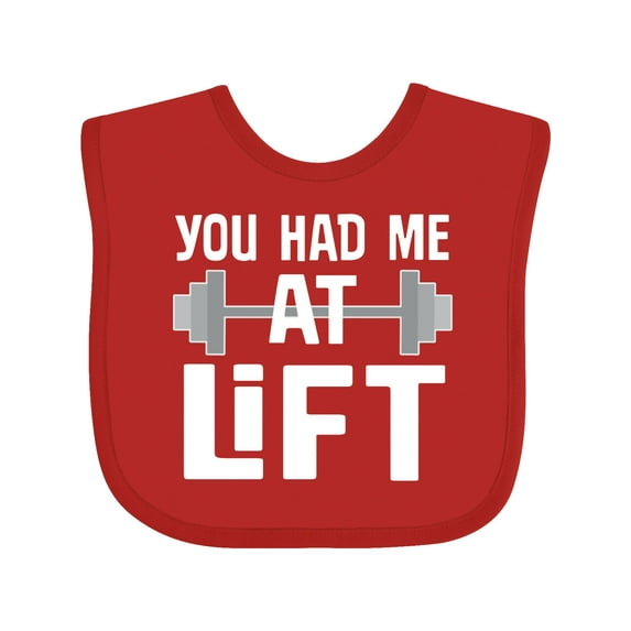 Inktastic Weightlifting You Had Me at Lift Boys or Girls Baby Bib