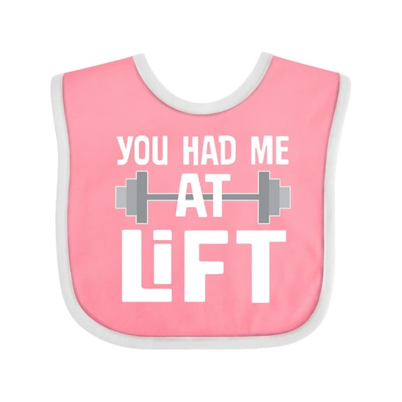 Inktastic Weightlifting You Had Me at Lift Boys or Girls Baby Bib