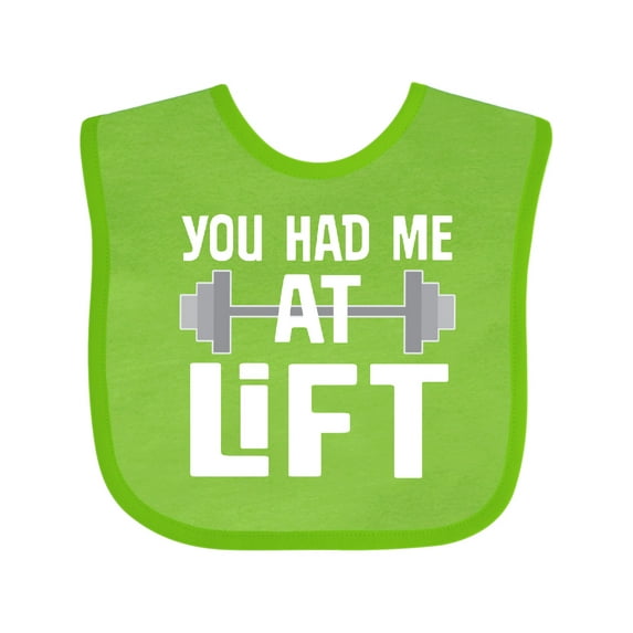 Inktastic Weightlifting You Had Me at Lift Boys or Girls Baby Bib