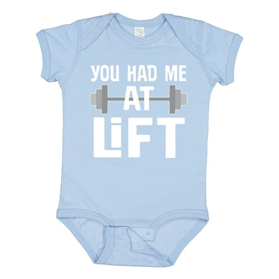 Inktastic Weightlifting You Had Me at Lift Boys or Girls Baby Bodysuit