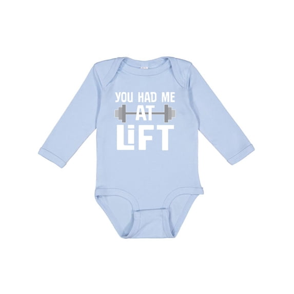 Inktastic Weightlifting You Had Me at Lift Boys or Girls Long Sleeve Baby Bodysuit