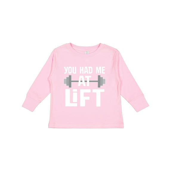 Inktastic Weightlifting You Had Me at Lift Boys or Girls Long Sleeve Toddler T-Shirt