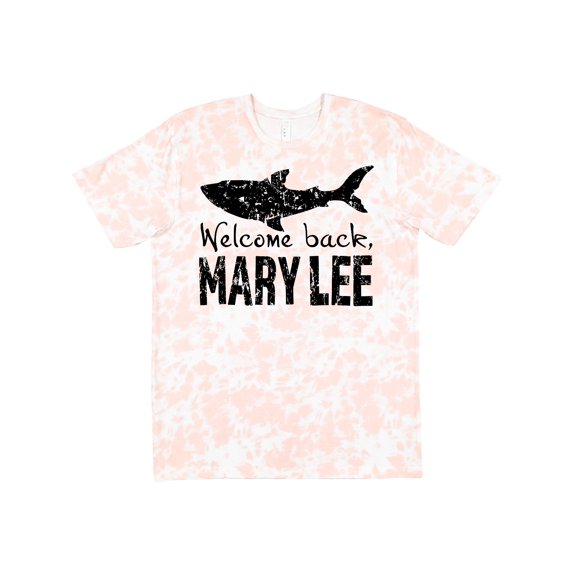 Inktastic Welcome Back, Mary Lee Great White Shark Grungy Text T-Shirt