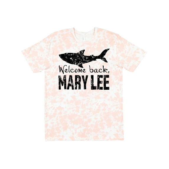 Inktastic Welcome Back, Mary Lee Great White Shark Grungy Text T-Shirt