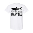 thumbnail image 1 of Inktastic Welcome Back, Mary Lee Great White Shark Grungy Text T-Shirt, 1 of 5