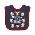 thumbnail image 1 of Inktastic Welcome to the Herd with Cute Black and White Holstein Cows Boys or Girls Baby Bib, 1 of 4