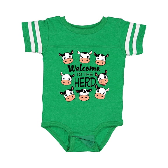 Inktastic Welcome to the Herd with Cute Black and White Holstein Cows Boys or Girls Baby Bodysuit