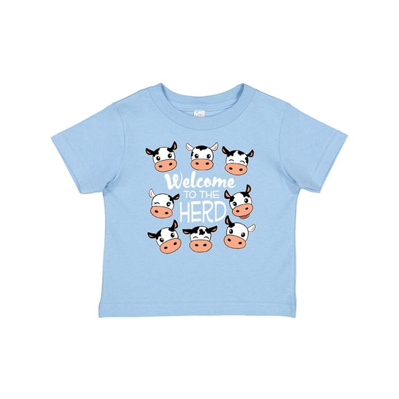 Inktastic Welcome to the Herd with Cute Black and White Holstein Cows Boys or Girls Baby T-Shirt