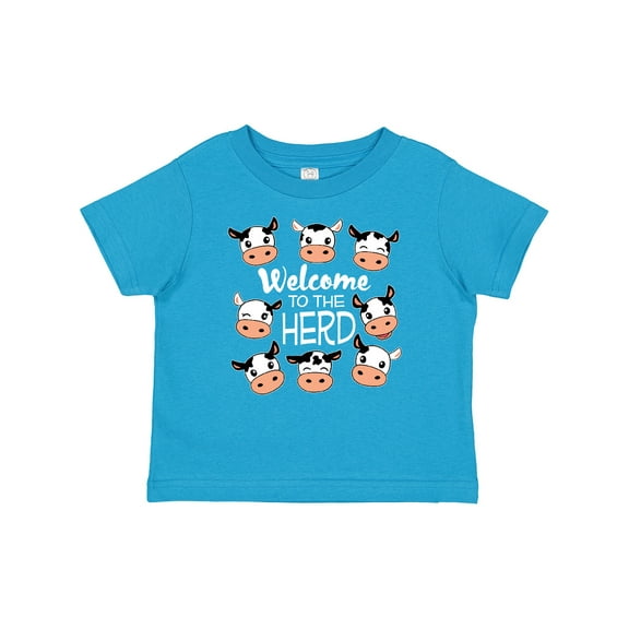 Inktastic Welcome to the Herd with Cute Black and White Holstein Cows Boys or Girls Baby T-Shirt