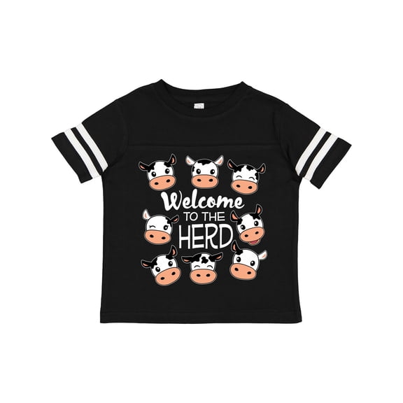 Inktastic Welcome to the Herd with Cute Black and White Holstein Cows Boys or Girls Toddler T-Shirt