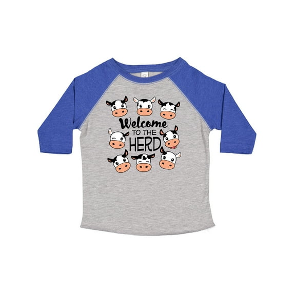 Inktastic Welcome to the Herd with Cute Black and White Holstein Cows Boys or Girls Toddler T-Shirt