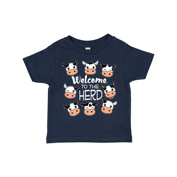 Inktastic Welcome to the Herd with Cute Black and White Holstein Cows Boys or Girls Toddler T-Shirt