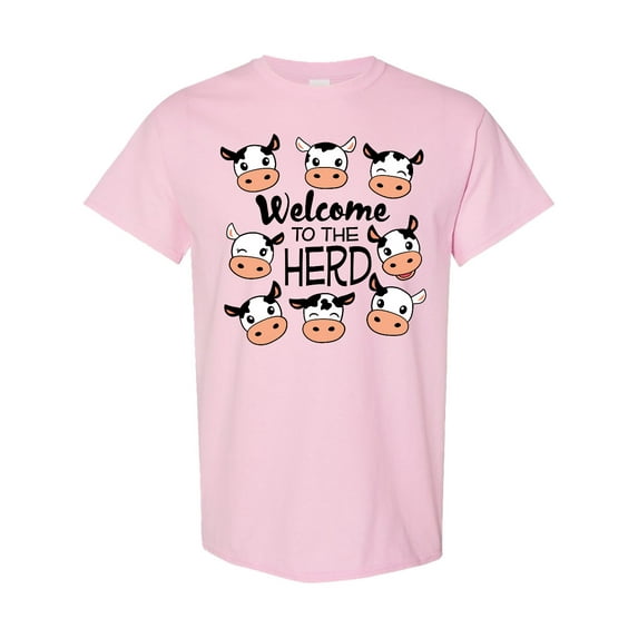 Inktastic Welcome to the Herd with Cute Black and White Holstein Cows T-Shirt