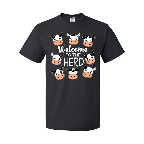Inktastic Welcome to the Herd with Cute Black and White Holstein Cows T-Shirt