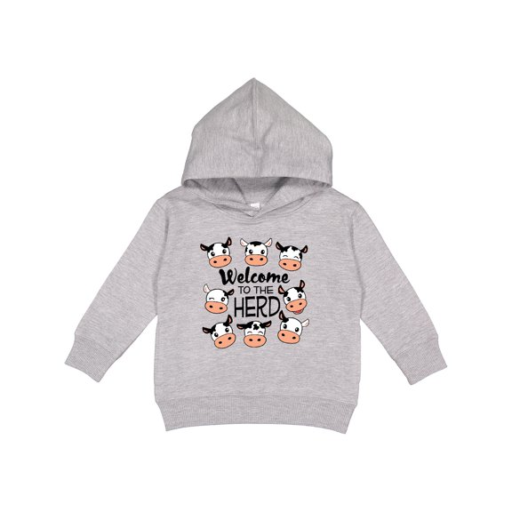 Inktastic Welcome to the Herd with Cute Black and White Holstein Cows Toddler Hoodie