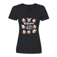 thumbnail image 1 of Inktastic Welcome to the Herd with Cute Black and White Holstein Cows Women's V-Neck T-Shirt, 1 of 5