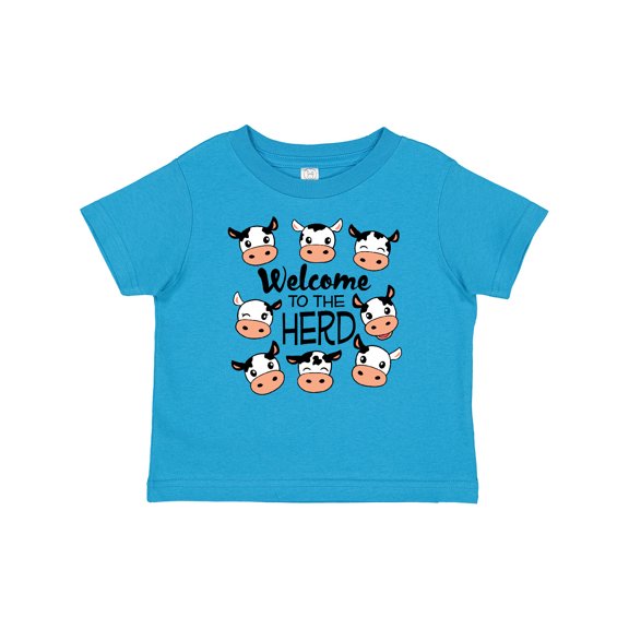 Inktastic Welcome to the Herd with cute Black and White Holstein Cows Boys or Girls Baby T-Shirt
