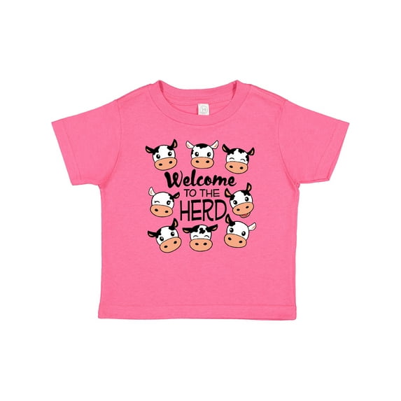 Inktastic Welcome to the Herd with cute Black and White Holstein Cows Boys or Girls Baby T-Shirt