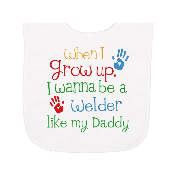 Inktastic Welder Like Daddy Baby Terry Cloth Bib