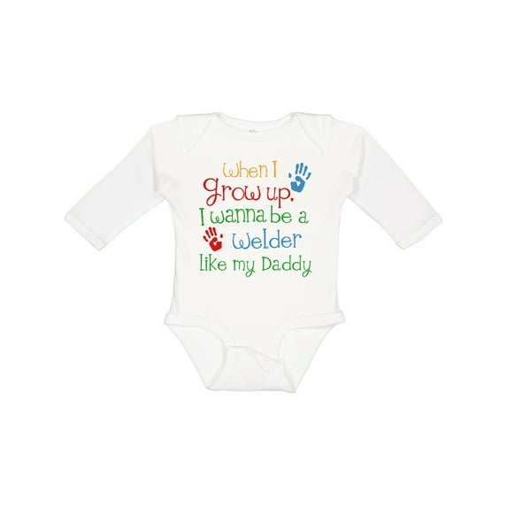 Inktastic Welder Like Daddy Boys or Girls Long Sleeve Baby Bodysuit